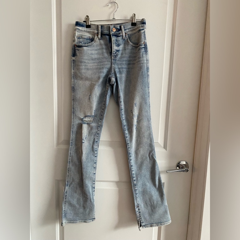 Women's Light Blue Distressed Jeans